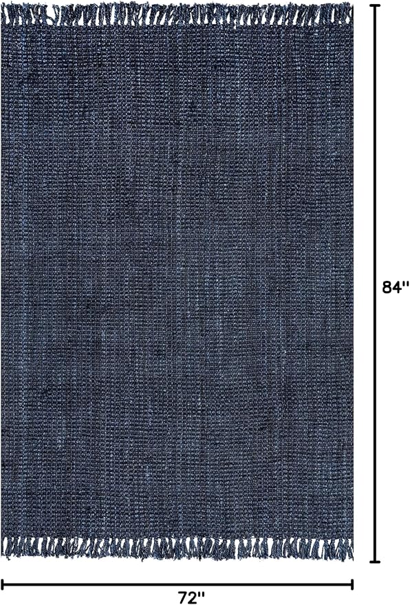 nuLOOM Daniela Navy Solid Flatweave Area Rug, 5' x 8'