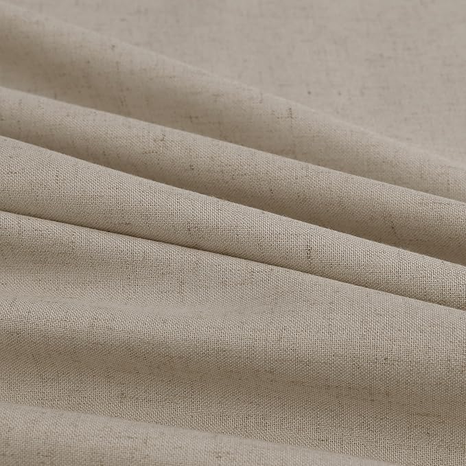Aersas Cobblestone Pleat Linen Curtains 112 Inches Long for Living Room Pinch Pleated Drape Hooks Rings Back Tab Semi Sheer Light Filtering Curtain for Bedroom Sliding Patio Door 2 Panels 40x112