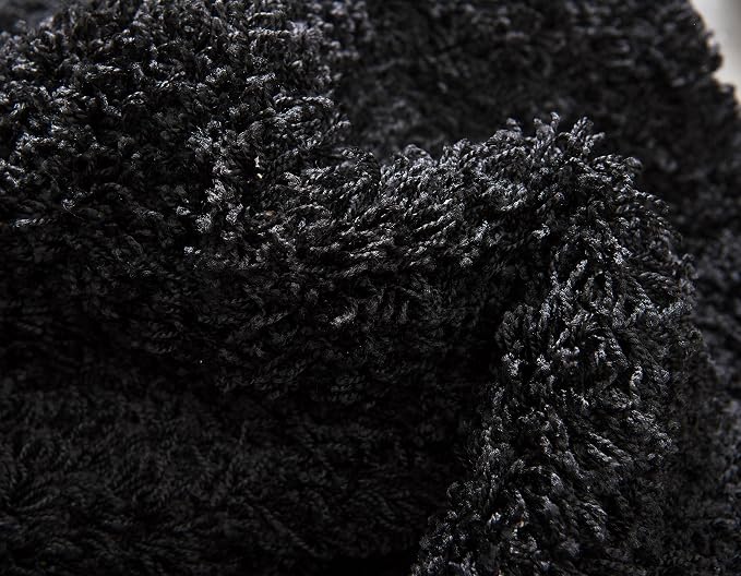 Unique Loom Solid Shag Collection Area Rug (2' 6" x 10' Runner, Jet Black) | Modern solid area rug for bathroom, hallway & mud room. Stain-resistant, easy-care, kid & pet friendly