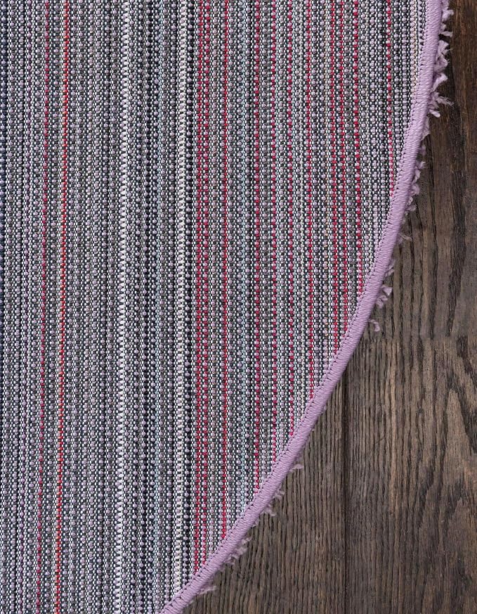 Unique Loom Solid Shag Collection Area Rug (6' 1" Round, Lilac)