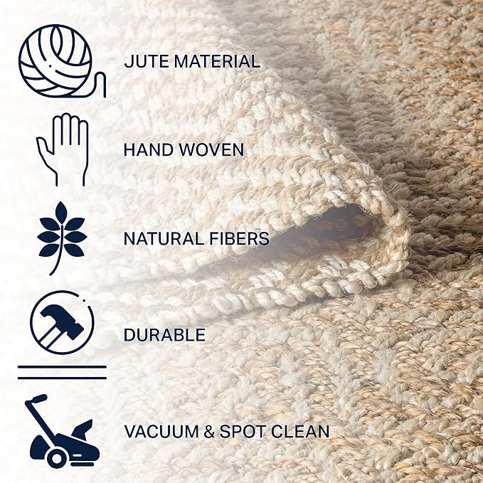 JONATHAN Y Hira Hand Woven Diamond Chunky Jute Natural Indoor Area Rug, 4x6, Bohemian, Transitional, Easy-Cleaning for Living Room, Bedroom, Kitchen, Pet Friendly, Non-Shedding (NFR100A-4)