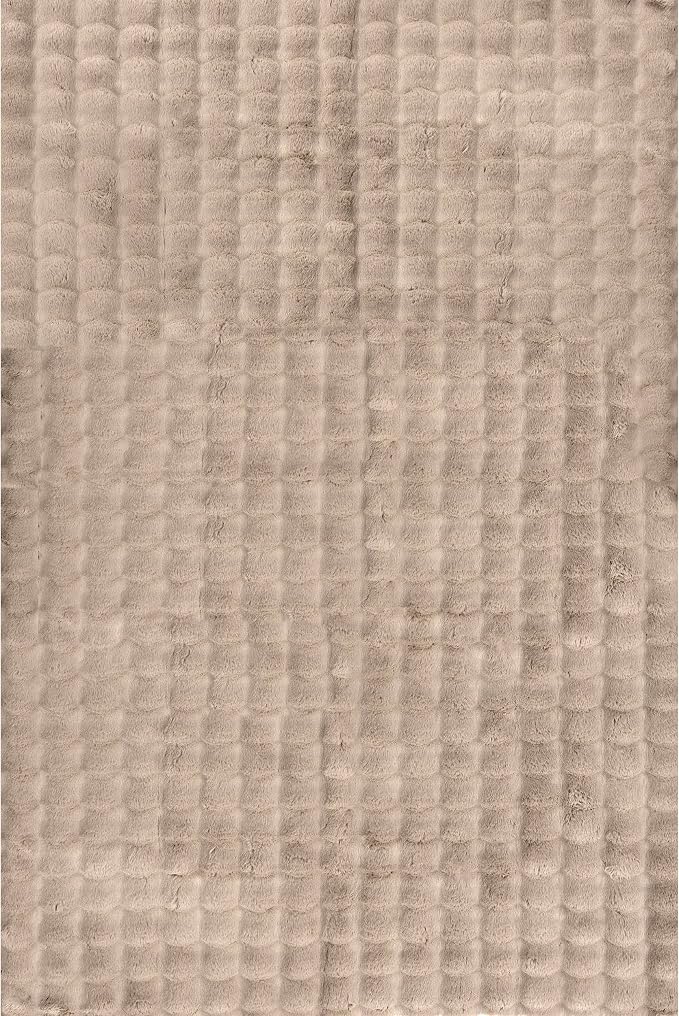 nuLOOM Jeni Taupe Checkered Washable Area Rug, 5' x 8'