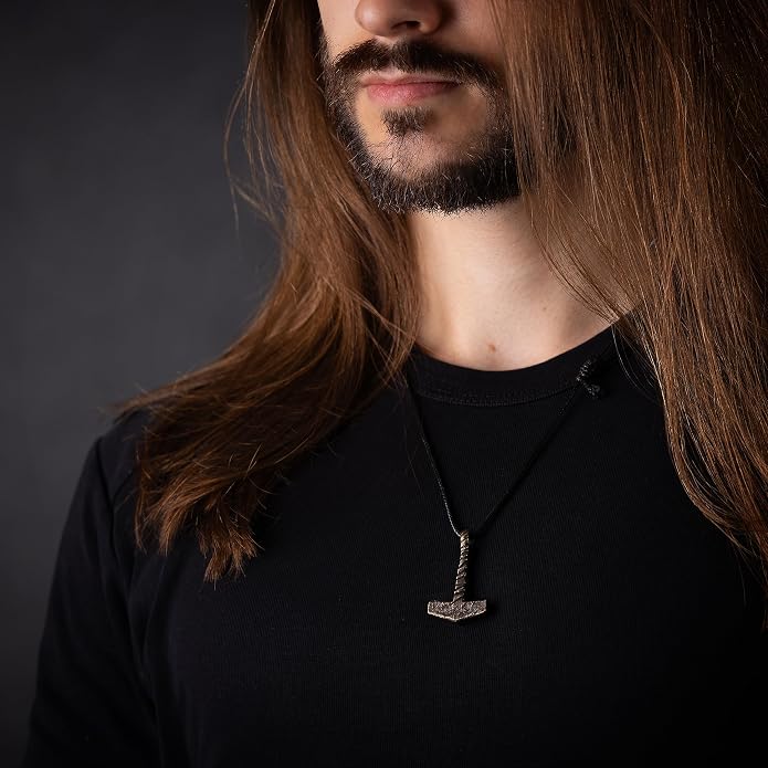Baldur Jewelry - Thors Hammer Necklace Pendant Mjölnir - Viking Norse Thor Hammer Pendant Viking Jewelry - Thor Necklace - Thor Gifts for Men - Viking Necklace for Men