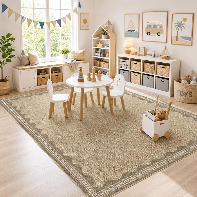 GarveeHome Scalloped Rug