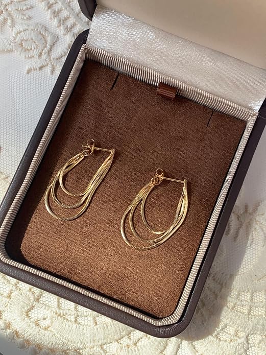 Tassel Earrings for Women Gold Plated Silver Chain Earrings Dainty Minimalist Dangle Drop Studs