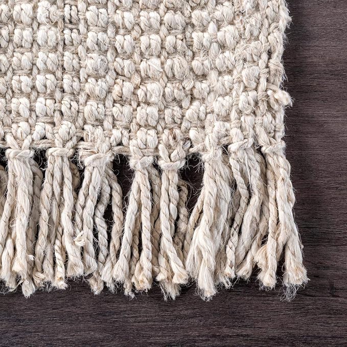 nuLOOM Daniela Off White Solid Flatweave Area Rug, 10' x 13'