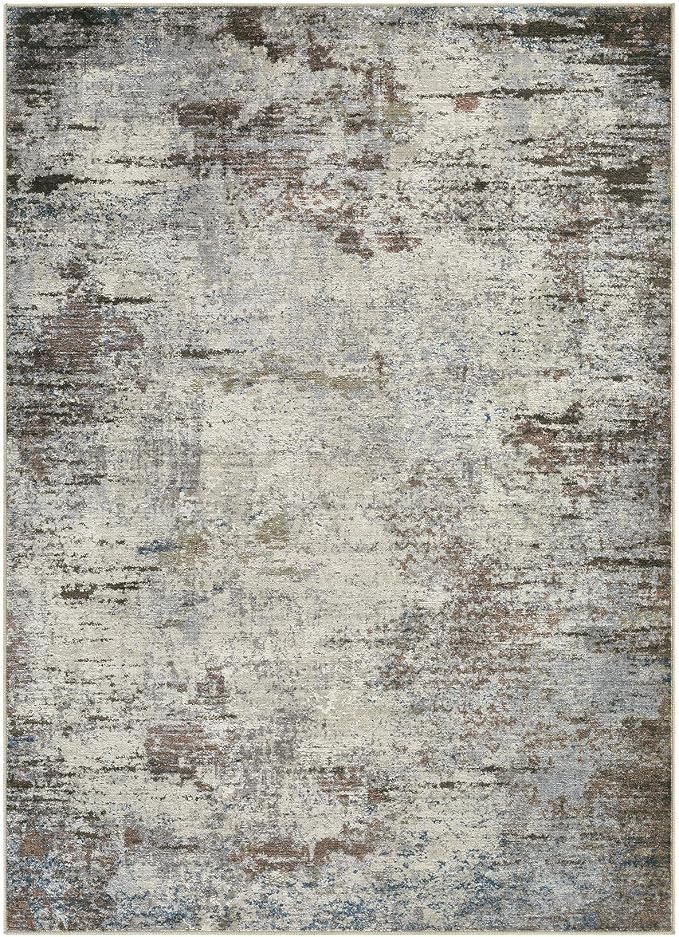 DMOYEST Area Rug Living Room Rugs - 6x9 Washable Large Soft Indoor Neutral Modern Abstract Low Pile Rug Carpet for Bedroom Dining Room Farmhouse Home Office - Brown Rust