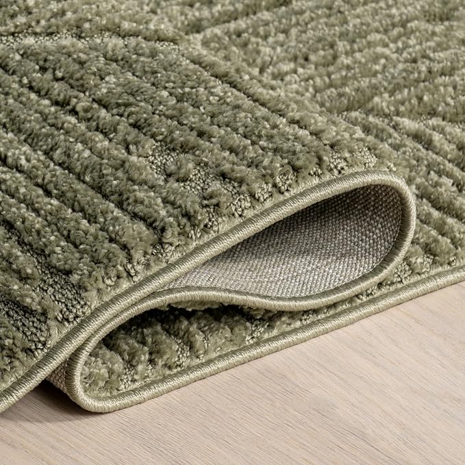 Nuloom Kerry Green, 3' x 5', Geometric, Soft and Cozy, High Traffic, Stain Resistant, Easy Clean, Durable Area Rug for Bedroom, Living Room, Dining Space, Den, Foyer, Entryway