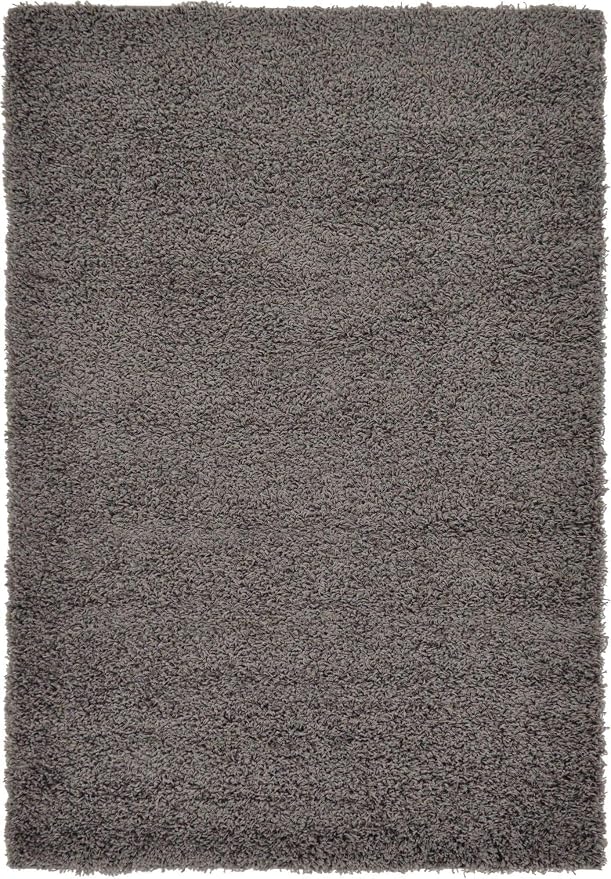 Unique Loom Solid Shag Collection Area Rug (4' 1" x 6' 1" Rectangle, Graphite Gray)