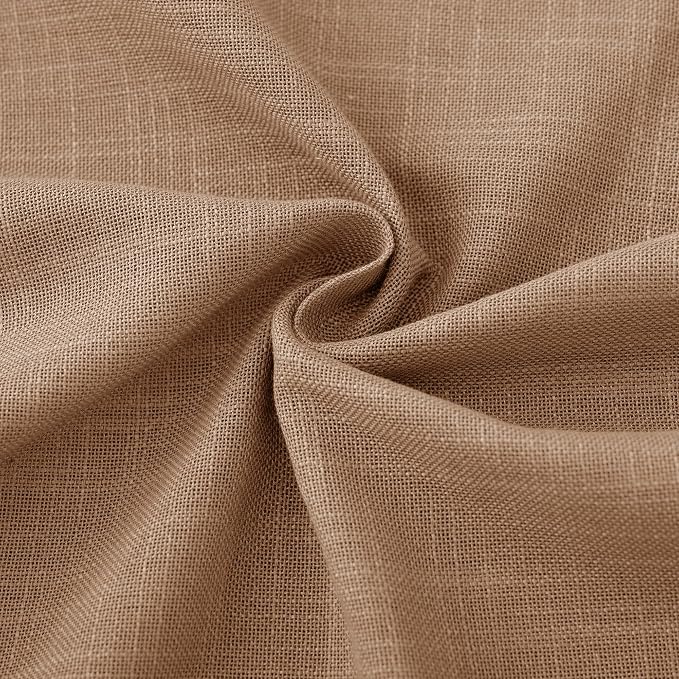 Brown Curtains for Living Room Back Tab Modern Farmhouse Semi Sheer Brown Curtains 72 inches Long 2 Panels Set Muted Neutral Window Curtain for Dining Room Bedroom 52x72