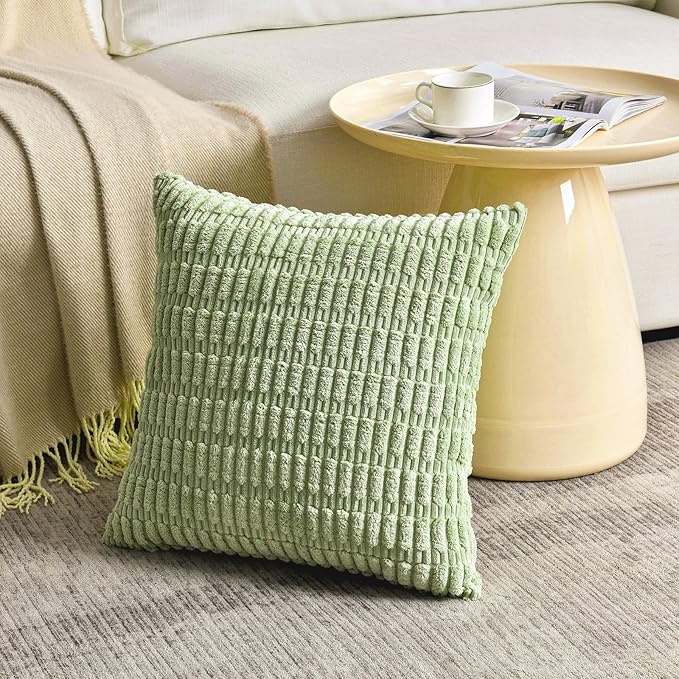 Fancy Homi 4 Packs Decorative Throw Pillow Covers for Living Room Couch Bed, Modern Farmhouse Boho Home Décor Accent Cushion Case, 16" x 16", Yellow Green Series