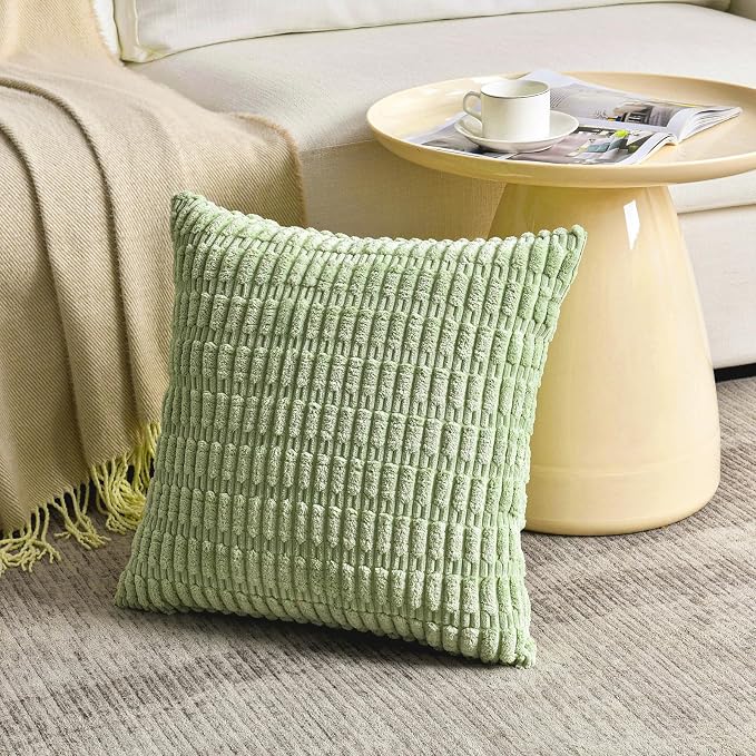 Fancy Homi 4 Packs Decorative Throw Pillow Covers for Living Room Couch Bed, Modern Farmhouse Boho Home Décor Accent Cushion Case, 20" x 20", Yellow Green Series