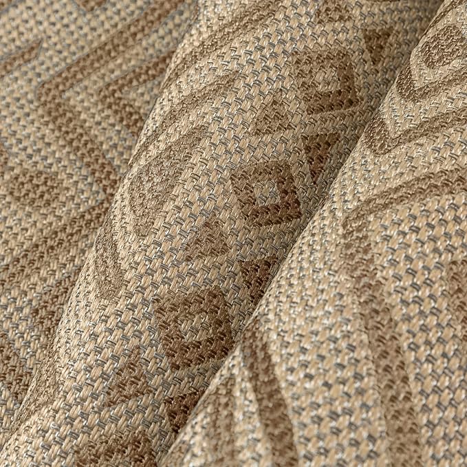 PureCozy 5x8 Easy Jute Outdoor Rug Brown Boho Indoor Outdoor Area Rug Farmhouse Patio Carpet for Backyard, Patio, Porch, Living Room， Easy-Cleaning, High Traffic, Pet-Friendly, Non-Shedding