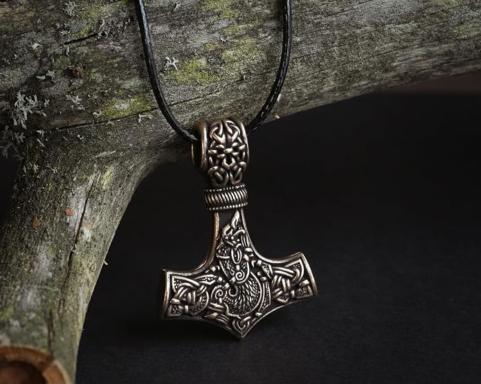 Baldur Jewelry - Thors Hammer Necklace Pendant Mjölnir - Viking Norse Thor Hammer Pendant Viking Jewelry - Thor Necklace - Thor Gifts for Men - Viking Necklace for Men