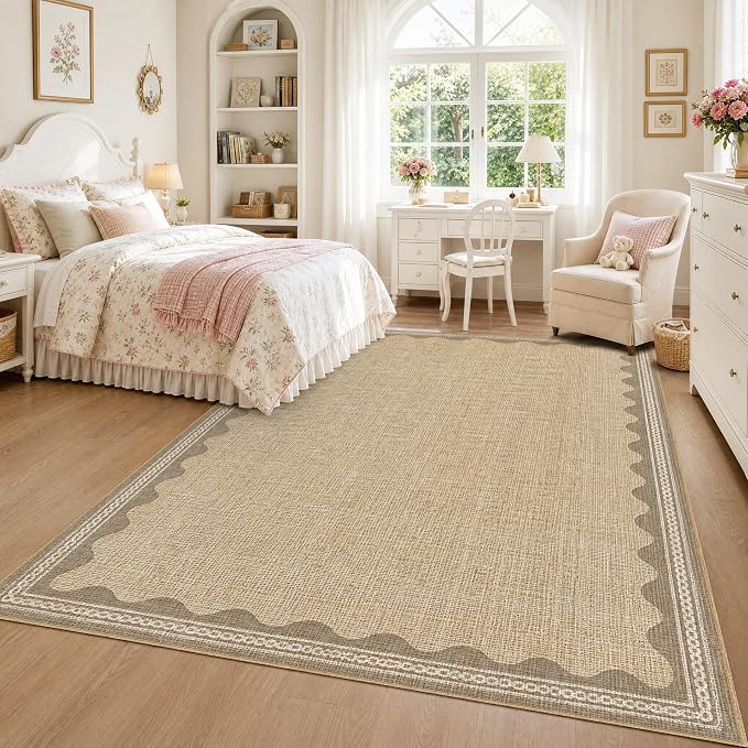 GarveeHome Scalloped Rug