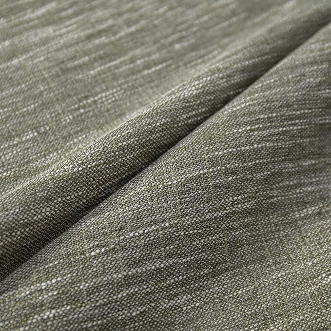 MYSKY HOME Living Room Curtains 84 Inches Long Semi Sheer Light Filtering Privacy Drapes Linen Look Textured Boho Home Decor, Backdrop Curtain for Parties, 50" x 84", Olive Green, 2 Panels