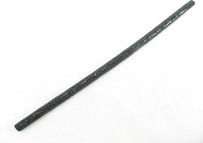 PELGIO Genuine Polished Stingray Skin Cord Black (6 mm. x 45 cm.)