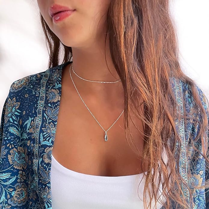 Annika Bella Chain Choker Necklace for Women, 925 Sterling Silver Chokers, Length 13-16 Inches, Short Necklaces for Teens, Waterproof Jewelry Gift for Her