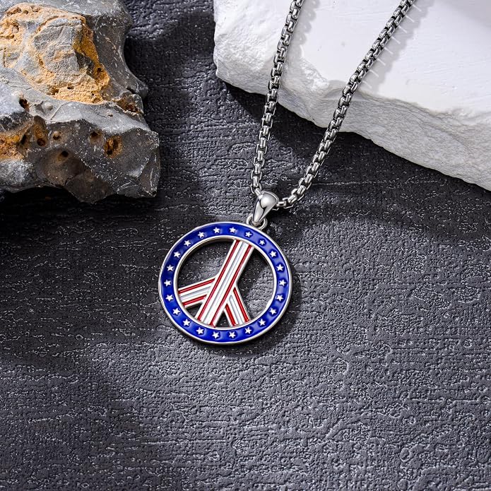 S925 Sterling Silver Poseidon Trident/Peace Sign/Coexist Peace Symbol/Pirate/Arrowhead/Flower of Life/Thor's Hammer Jewelry Necklace Gifts for Women Men