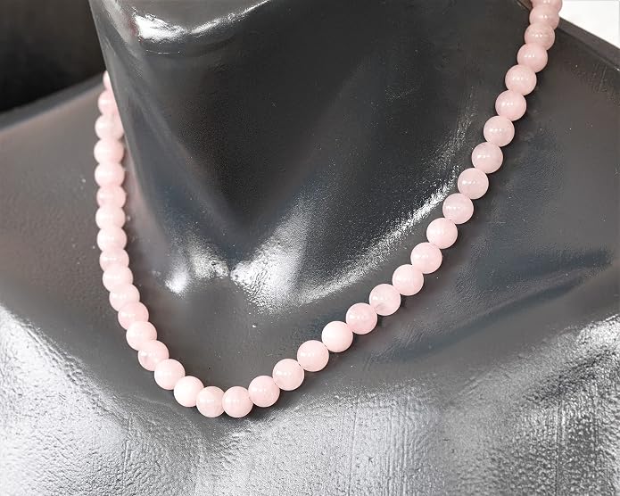 Natural Gemstone Beaded Choker Necklace | 8mm Handmade Adjustable Jewelry for Men & Women | Chakra Balancing Crystal Necklace | Spiritual Gift | Macrame Cord with Extender