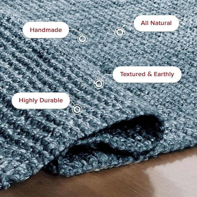 nuLOOM Daniela Blue Solid Flatweave Area Rug, 9' x 12'