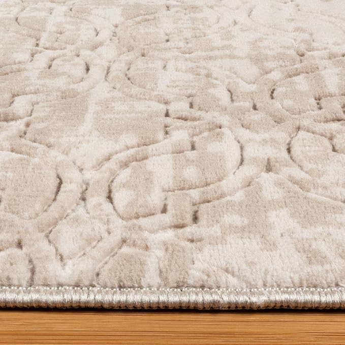 Gertmenian Indoor Transitional Runner - 2x6 Runner, Non-Shedding, Ideal for High Traffic in Living Room, Kitchen, Entryway - Geometric, Beige/Sand, 26859