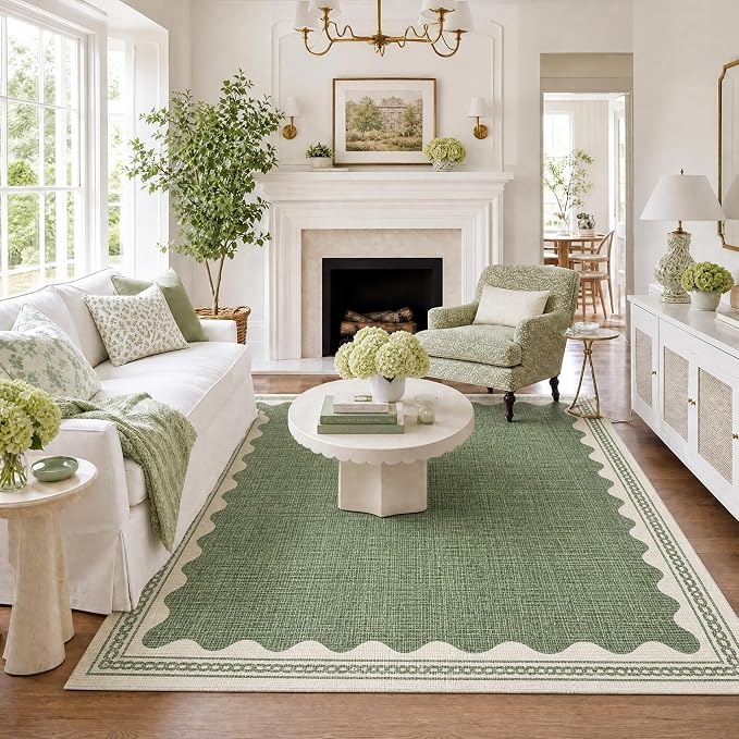 GarveeHome Scalloped Rug