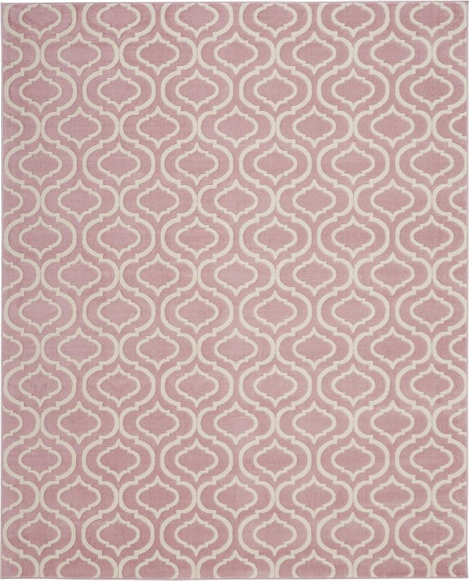 Nourison Home Jubilant Pink 7'10" x 9'10" Area Rug - Easy Clean, Non Shedding, Bed Room, Living Room, Dining Room, Kitchen (8' x 10')