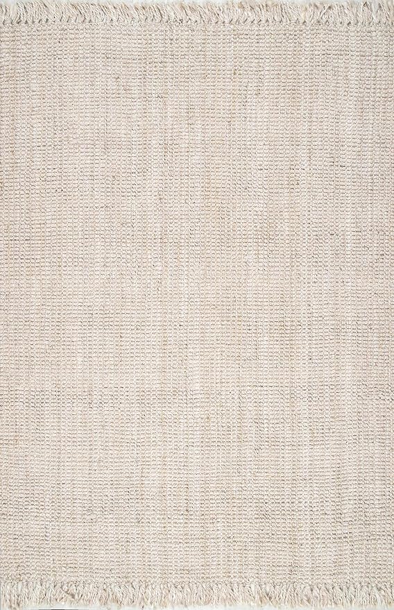 nuLOOM Daniela Off White Solid Flatweave Area Rug, 10' x 13'
