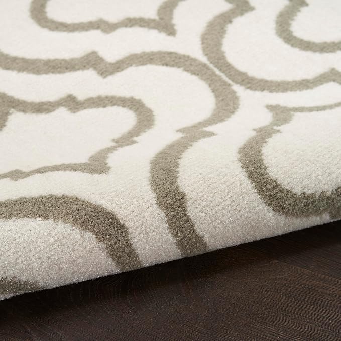 Nourison Home Jubilant 63x87 Indoor Transitional Fabric Rug in Ivory and Green