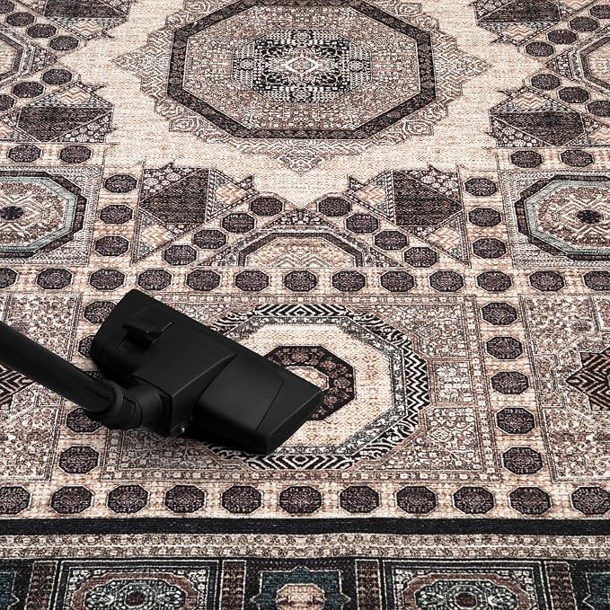 Keen Home Design 30"x84" Rug - Machine Washable Runner Rug with Non-Slip Backing, Ideal for Hallway, Entryway, Kitchen, Laundry Room - Vintage, Easy Clean, Durable, Low Pile Rug - (2'6" x 7')