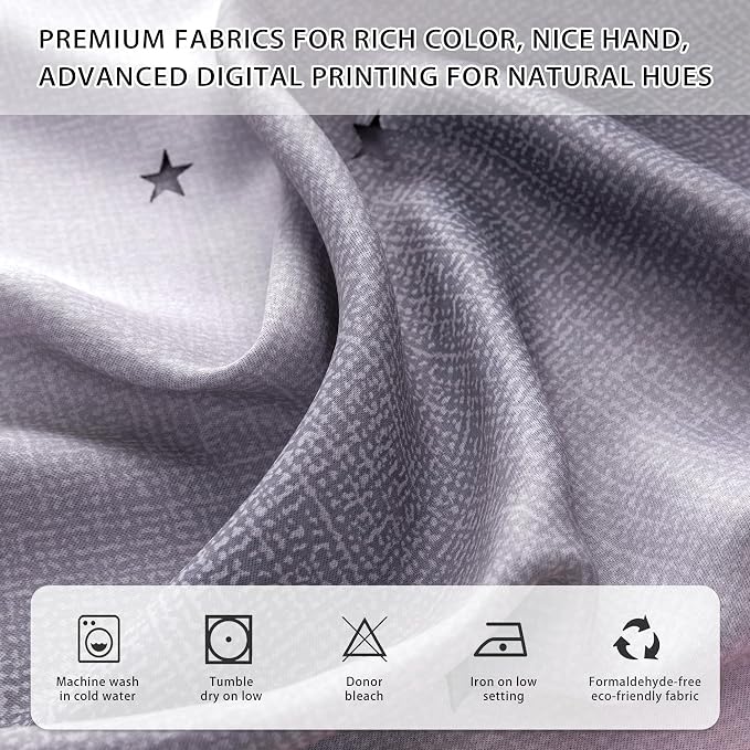 XiDi Girls Curtains for Bedroom 96 Inches Long 2 Panels Pink and Grey Ombre Rainbow Blackout Grommet Curtains for Little Girl Kids Room Decor Living Room, Princess Unicorn Wall Decals Drapes 52x96