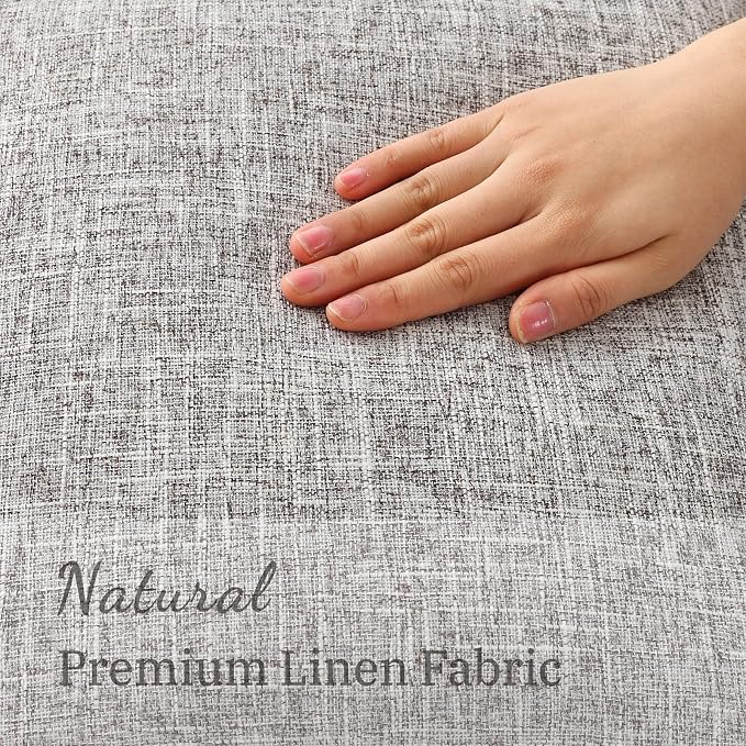 decorUhome Truffle Faux Linen Outdoor Throw Pillow Covers 26x26 Set of 2 | Fall Decorative Textured Neutral Modern Farmhouse Pillow Covers with Stitched Edge for Couch Sofa Bed Living Room