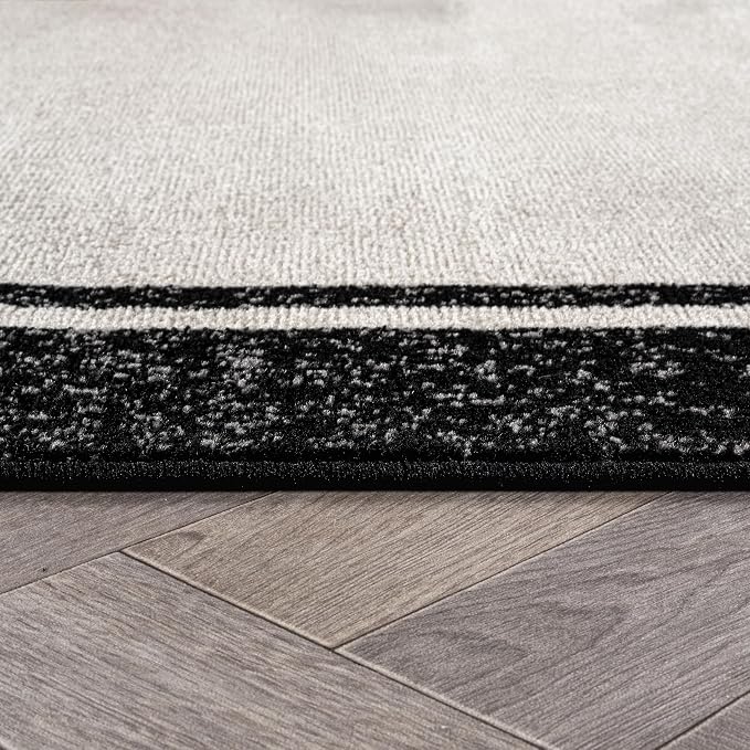 Rugshop Modern Transitional Bordered Area Rug Low Pile Cream 7' 10" x 10'