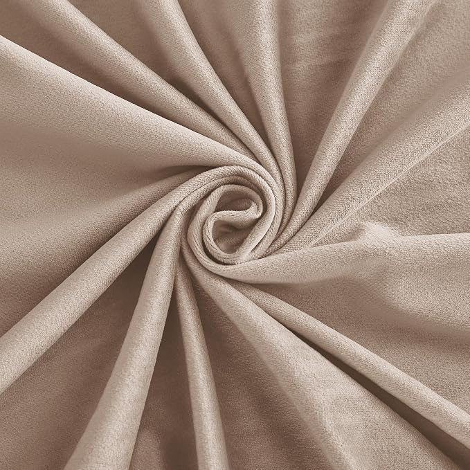 RYB HOME Velvet Closet Curtains 84 inches, Room Darkening Thermal Insulated Privacy Back Tab Drapes for Doorway Enterway, Dormitory, Blush, W 42 x L 84 inches, 2 Panels Set