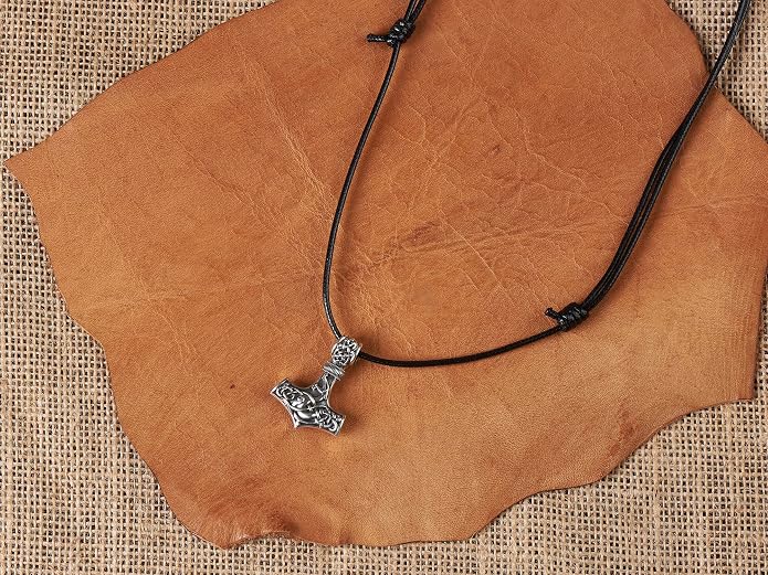Baldur Jewelry - Thors Hammer Necklace Pendant Mjölnir - Viking Norse Thor Hammer Pendant Viking Jewelry - Thor Necklace - Thor Gifts for Men - Viking Necklace for Men