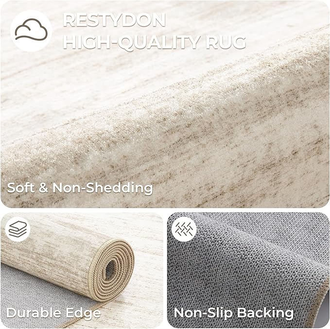 2x10 Runner Rug Non Slip,Washable Hallway Runner Rug,Brown | Long Neutral Rugs for Kitchen,Entryway,Bedroom,Bathroom,Laundry Room,Thin,Soft Runner Rug,Stain Resistant Indoor Carpet