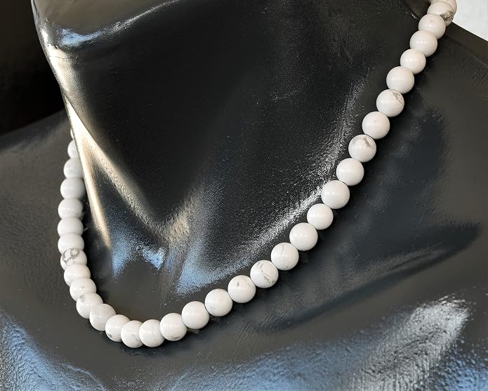 Natural Gemstone Beaded Choker Necklace | 8mm Handmade Adjustable Jewelry for Men & Women | Chakra Balancing Crystal Necklace | Spiritual Gift | Macrame Cord with Extender