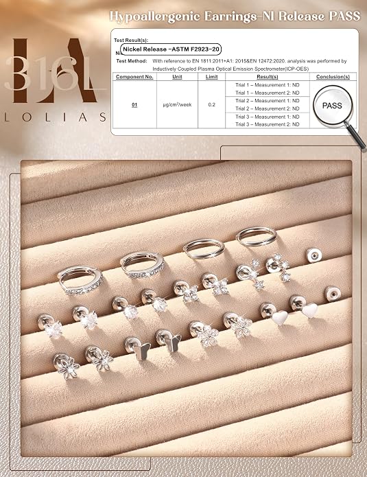 LOLIAS Flat Back Earrings for Women Girls - Hypoallergenic Surgical Stainless Steel Earrings for Sensitive Ears 14K Gold Plated Heart Flower Stud Earring Set Small Huggie Hoop Cartilage Earring Stacks