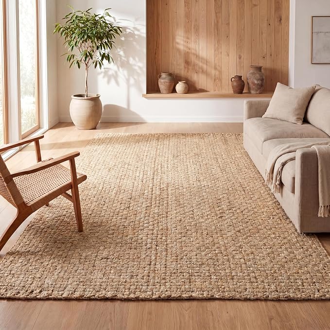 JONATHAN Y Estera Hand Woven Boucle Chunky Jute Ivory Indoor Area Rug, 5x8, Bohemian, Transitional, Easy-Cleaning for Living Room, Bedroom, Kitchen, Pet Friendly, Non-Shedding (NFR102B-5)