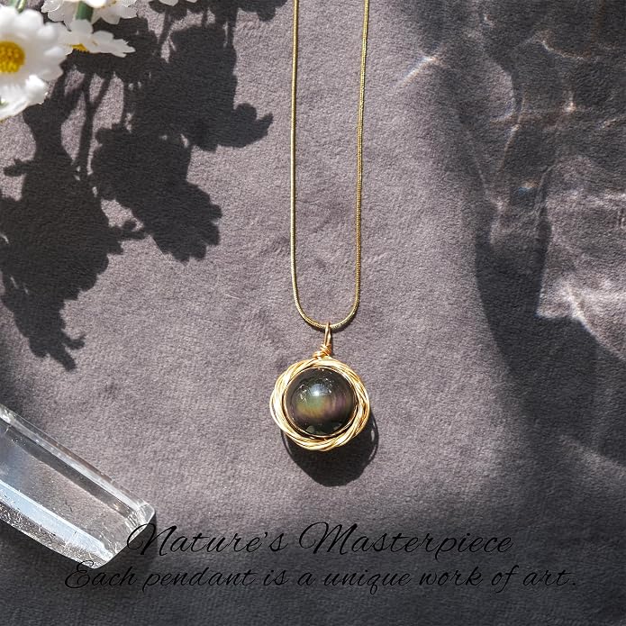 Natural Faceted Labradorite Pendant Necklace – Unique Stone of Magic & Transformation, Iridescent Flash Gemstone Jewelry, Handmade Healing Crystal Gift for Women, Birthday, Anniversary, Spiritual Awakening & Intuition
