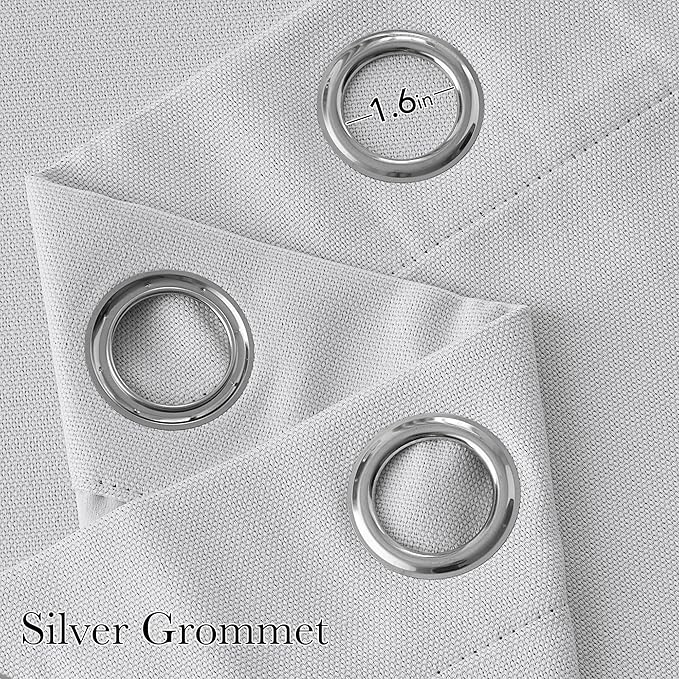 NICETOWN Room Darkening Greyish White Curtains 84 inches Long for Living Room - Privacy Panels for Bedroom, Modern Farmhouse Style Home Decor Grommet Top, 2 Panels, W42 by L84