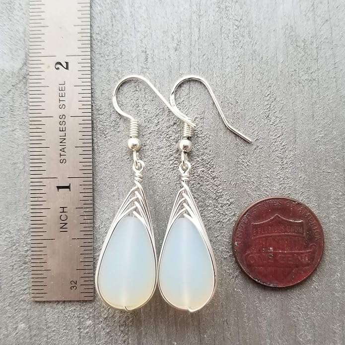 Handmade Sea Glass Earrings, Hawaiian Jewelry, Wire Braided Earrings Teardrop Earrings, Beach Jewelry Sea Glass Jewelry For Women Birthday Gift