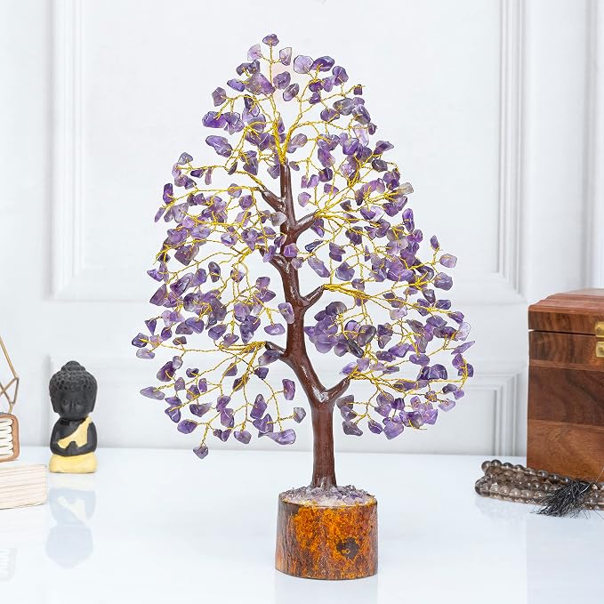 Crocon® Amethyst Tree of Life, Birthday Gifts for Women & Men, Purple House Decor for Shelf Healing Crystals, Spiritual Gift Purple Decor, House Warming Gifts New Home, Birthday Gift for Mom Sister