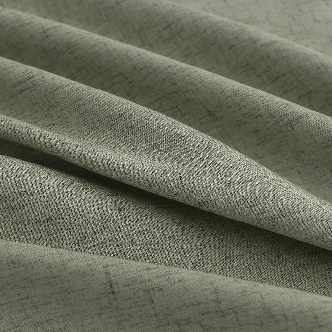 Aersas Light Sage Pinch Pleated Linen Curtains 84 Inches Long 2 Panels Set Back Tab Rod Pocket Living Room Pleat Curtain Farmhouse Boho Semi Sheer Drapes with Hooks for Dining Room 40 Inch x 84 Inch
