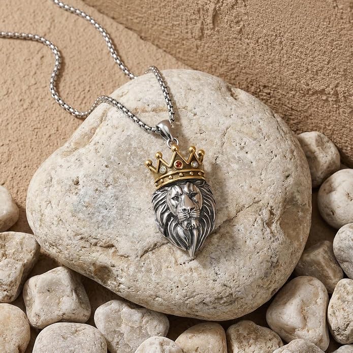 Lion/Anchor/Yggdrasil/Empty Tomb Pendant Necklace Stainless Steel 22+2 Chain Jewelry For Men Father Women Unisex