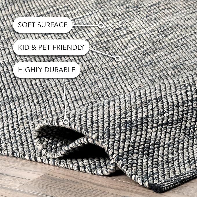 nuLOOM Alessi Solid Farmhouse Cotton Area Rug, 3x5, Grey