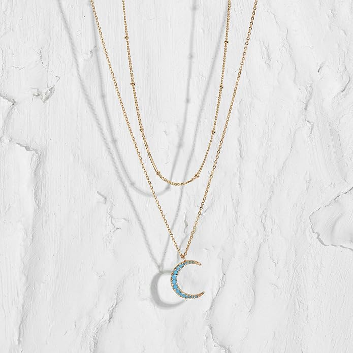 MEVECCO Layered Heart Necklace Pendant Handmade 18k Gold Plated Dainty Gold Choker Arrow Bar Layering Long Necklace for Women
