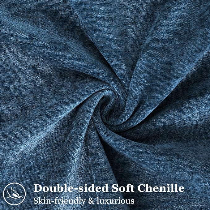 decorUhome Chenille Poseidon Velvet Throw Pillow Covers 16x16 Set of 2 | Fall Soft Couch Decorative Modern Farmhouse Pillow Cases with Elegant Design for Sofa Bed Living Room Home Decor
