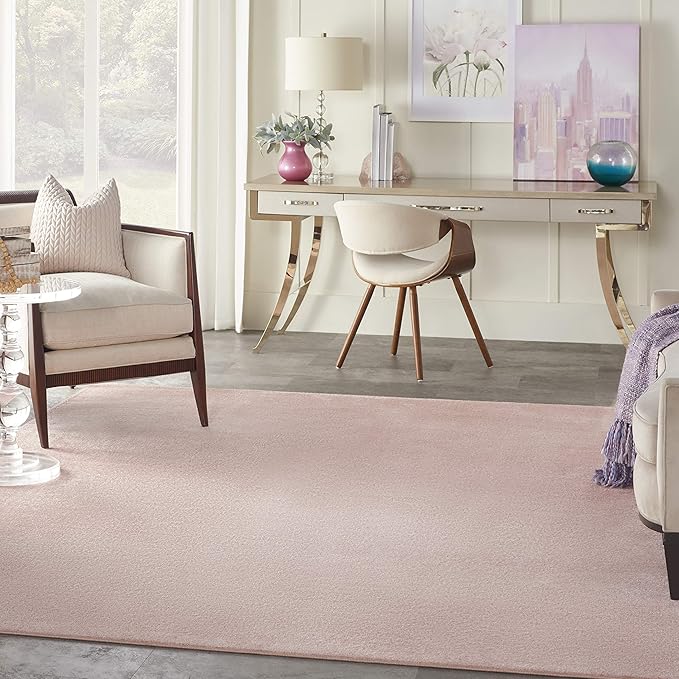 Nourison Home Nourison Essentials Pink 9' x 12' Area Rug - Easy Clean, Non Shedding, Bed Room, Living Room, Dining Room, Kitchen (9' x 12')